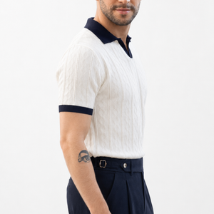 Portofino Contrast Knit Polo Jovera Joyce