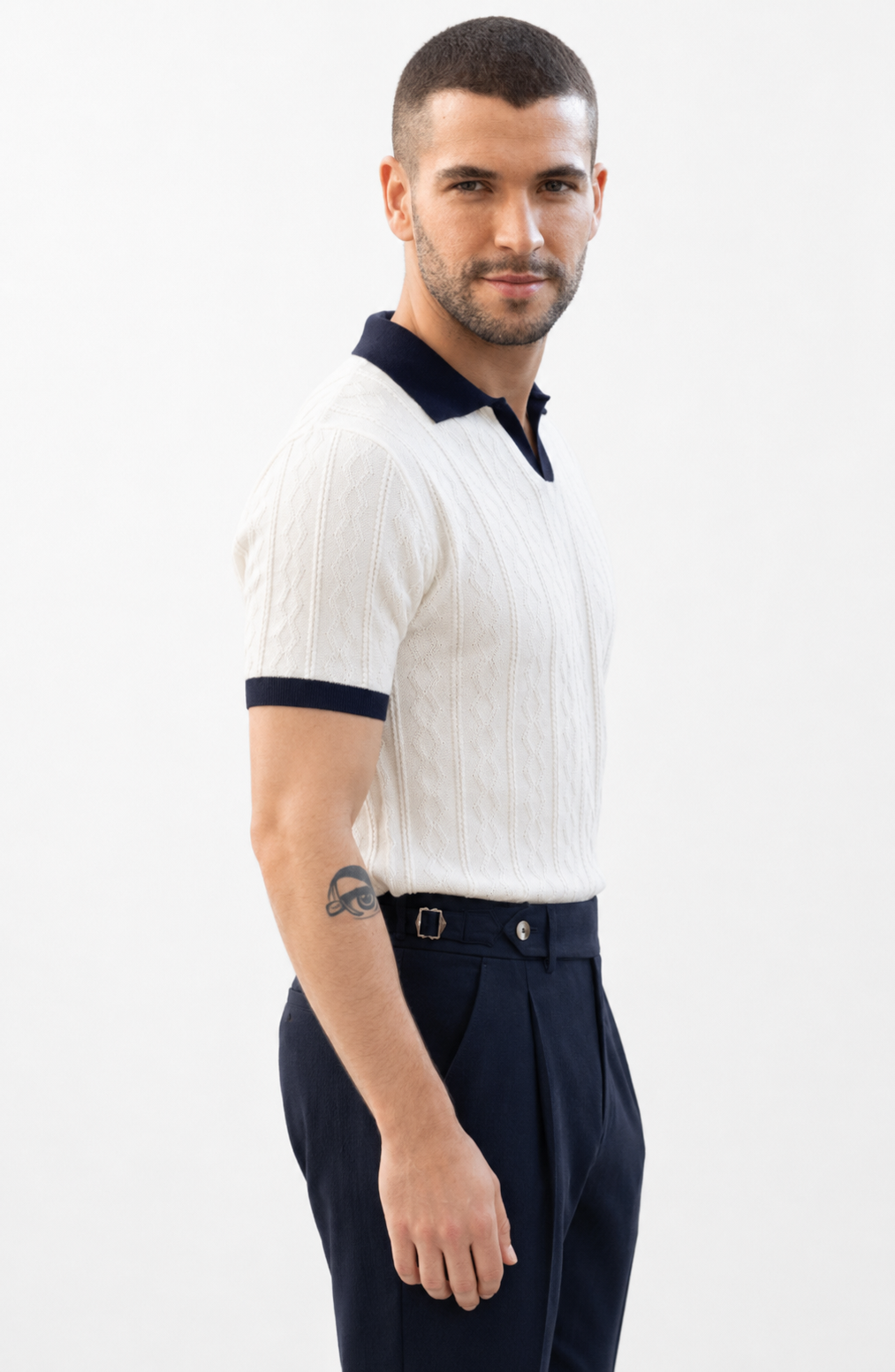 Portofino Contrast Knit Polo Jovera Joyce