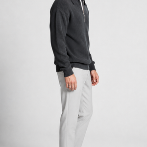 Jovera Joyce Élan Ribbed Zip-Collar Knit Pullover Jovera Joyce