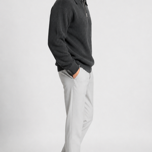Jovera Joyce Élan Ribbed Zip-Collar Knit Pullover Jovera Joyce