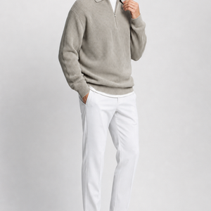 Jovera Joyce Élan Ribbed Zip-Collar Knit Pullover Jovera Joyce