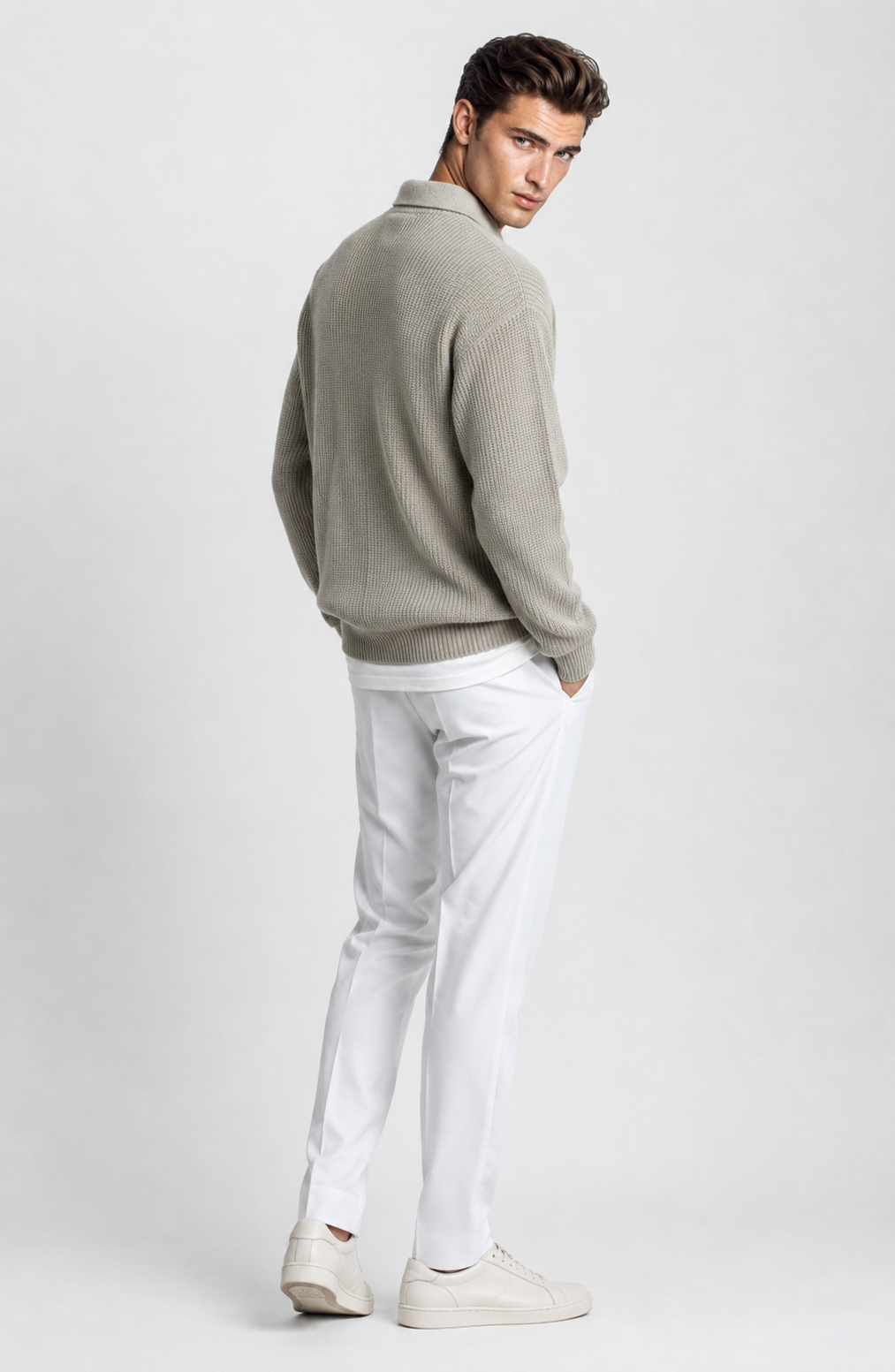 Jovera Joyce Élan Ribbed Zip-Collar Knit Pullover Jovera Joyce