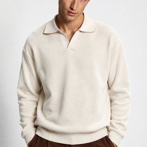 Jovera Joyce Valmont Textured Polo Knit Pullover Jovera Joyce
