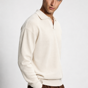 Jovera Joyce Valmont Textured Polo Knit Pullover Jovera Joyce