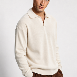 Jovera Joyce Valmont Textured Polo Knit Pullover Jovera Joyce