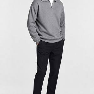 Jovera Joyce Valmont Textured Polo Knit Pullover Jovera Joyce