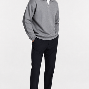 Jovera Joyce Valmont Textured Polo Knit Pullover Jovera Joyce
