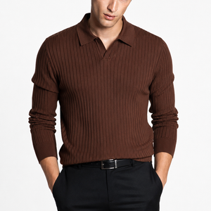 Jovera Joyce Auremont Ribbed Polo Knit Pullover Jovera Joyce