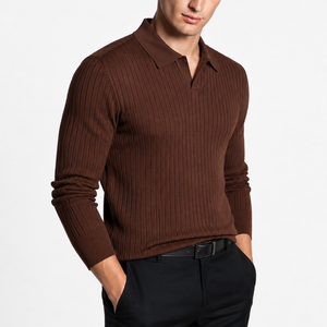 Jovera Joyce Auremont Ribbed Polo Knit Pullover Jovera Joyce