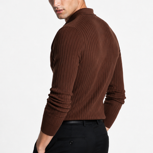 Jovera Joyce Auremont Ribbed Polo Knit Pullover Jovera Joyce