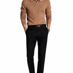 Jovera Joyce Auremont Ribbed Polo Knit Pullover Jovera Joyce