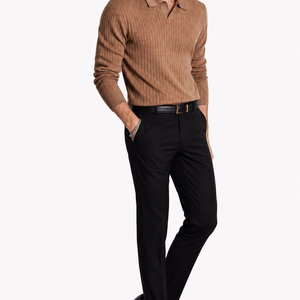 Jovera Joyce Auremont Ribbed Polo Knit Pullover Jovera Joyce