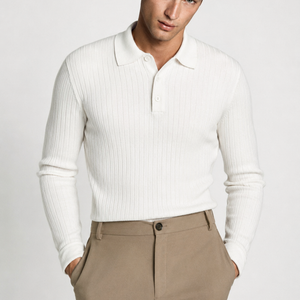 Jovera Joyce Auremont Ribbed Polo Knit Pullover Jovera Joyce