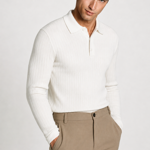 Jovera Joyce Auremont Ribbed Polo Knit Pullover Jovera Joyce