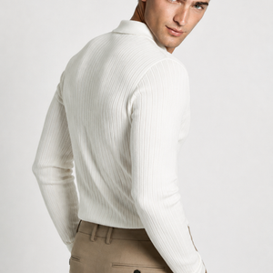 Jovera Joyce Auremont Ribbed Polo Knit Pullover Jovera Joyce