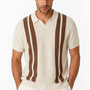 Jovera Joyce Montclair Contrast-Stripe Polo Knit Jovera Joyce