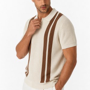 Jovera Joyce Montclair Contrast-Stripe Polo Knit Jovera Joyce