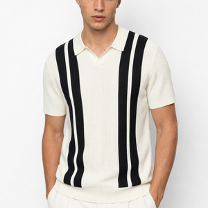 Jovera Joyce Montclair Contrast-Stripe Polo Knit Jovera Joyce