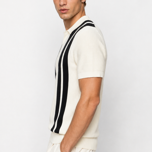Jovera Joyce Montclair Contrast-Stripe Polo Knit Jovera Joyce