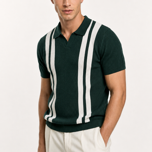 Jovera Joyce Montclair Contrast-Stripe Polo Knit Jovera Joyce