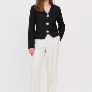 High-end Short Knitted Cardigan Slim Slimming Metal Buckle Sweater For Women Jovera Joyce