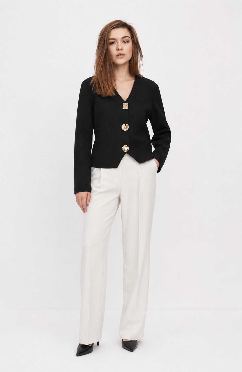 High-end Short Knitted Cardigan Slim Slimming Metal Buckle Sweater For Women Jovera Joyce