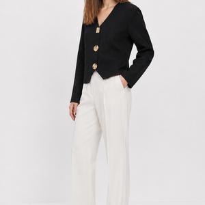 High-end Short Knitted Cardigan Slim Slimming Metal Buckle Sweater For Women Jovera Joyce