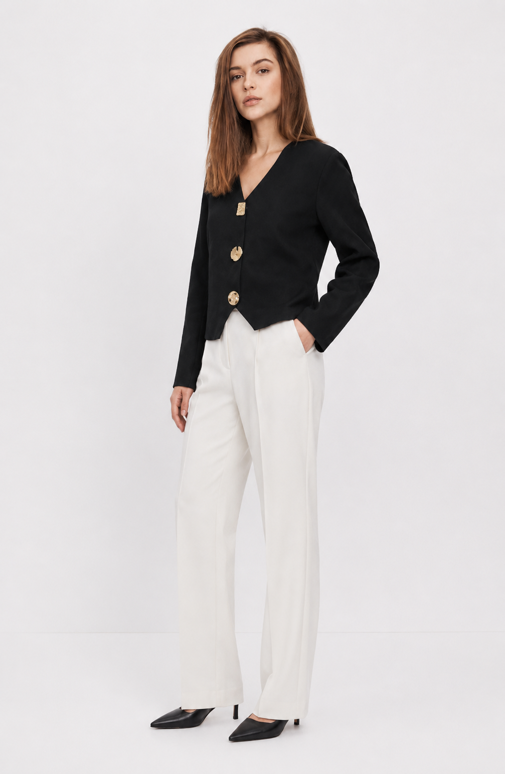 High-end Short Knitted Cardigan Slim Slimming Metal Buckle Sweater For Women Jovera Joyce