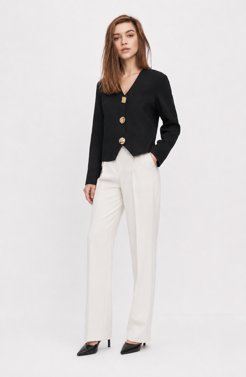 High-end Short Knitted Cardigan Slim Slimming Metal Buckle Sweater For Women Jovera Joyce