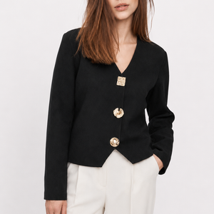 High-end Short Knitted Cardigan Slim Slimming Metal Buckle Sweater For Women Jovera Joyce