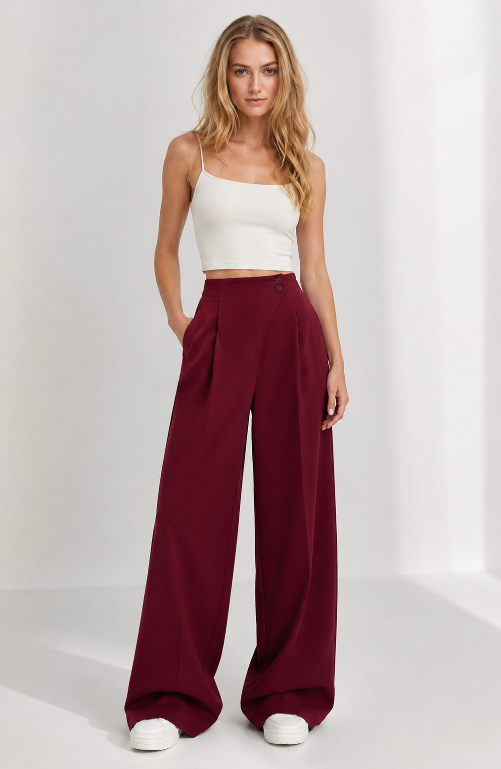 Kyoto Button-Detail Straight-Leg Trousers Jovera Joyce