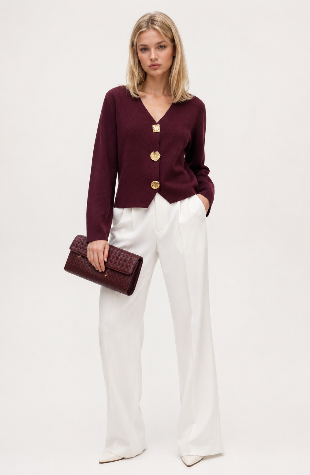 High-end Short Knitted Cardigan Slim Slimming Metal Buckle Sweater For Women Jovera Joyce