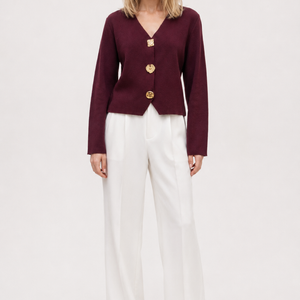 High-end Short Knitted Cardigan Slim Slimming Metal Buckle Sweater For Women Jovera Joyce