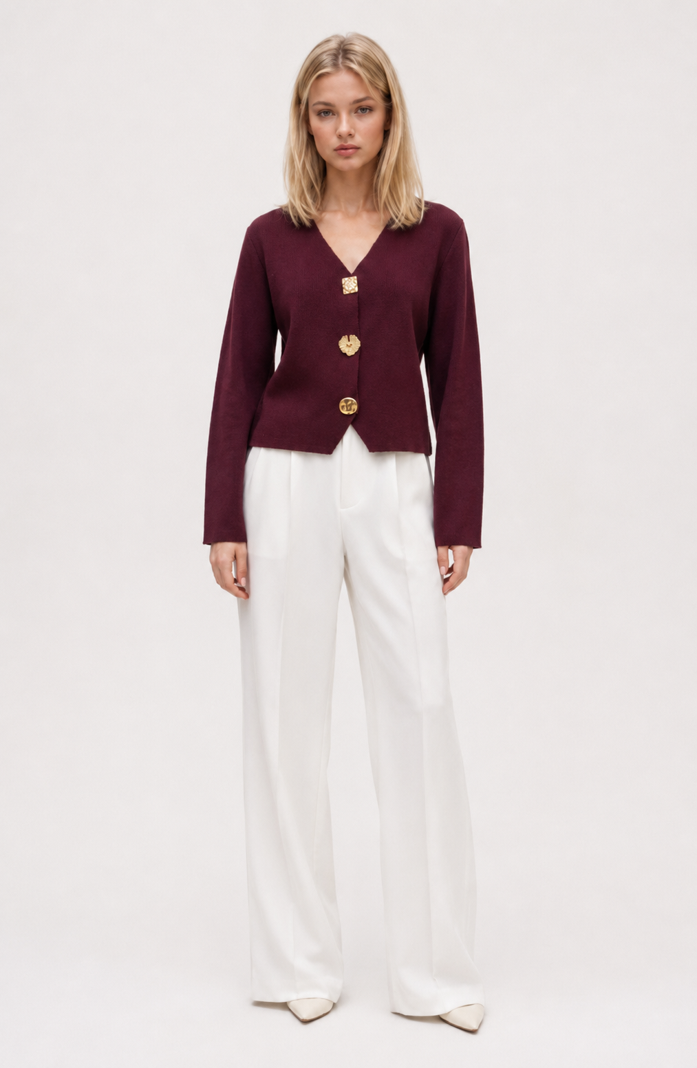 High-end Short Knitted Cardigan Slim Slimming Metal Buckle Sweater For Women Jovera Joyce