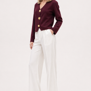 High-end Short Knitted Cardigan Slim Slimming Metal Buckle Sweater For Women Jovera Joyce