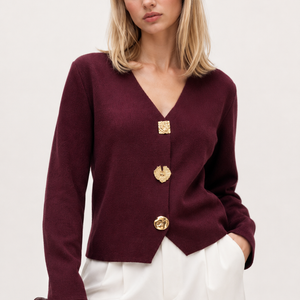 High-end Short Knitted Cardigan Slim Slimming Metal Buckle Sweater For Women Jovera Joyce