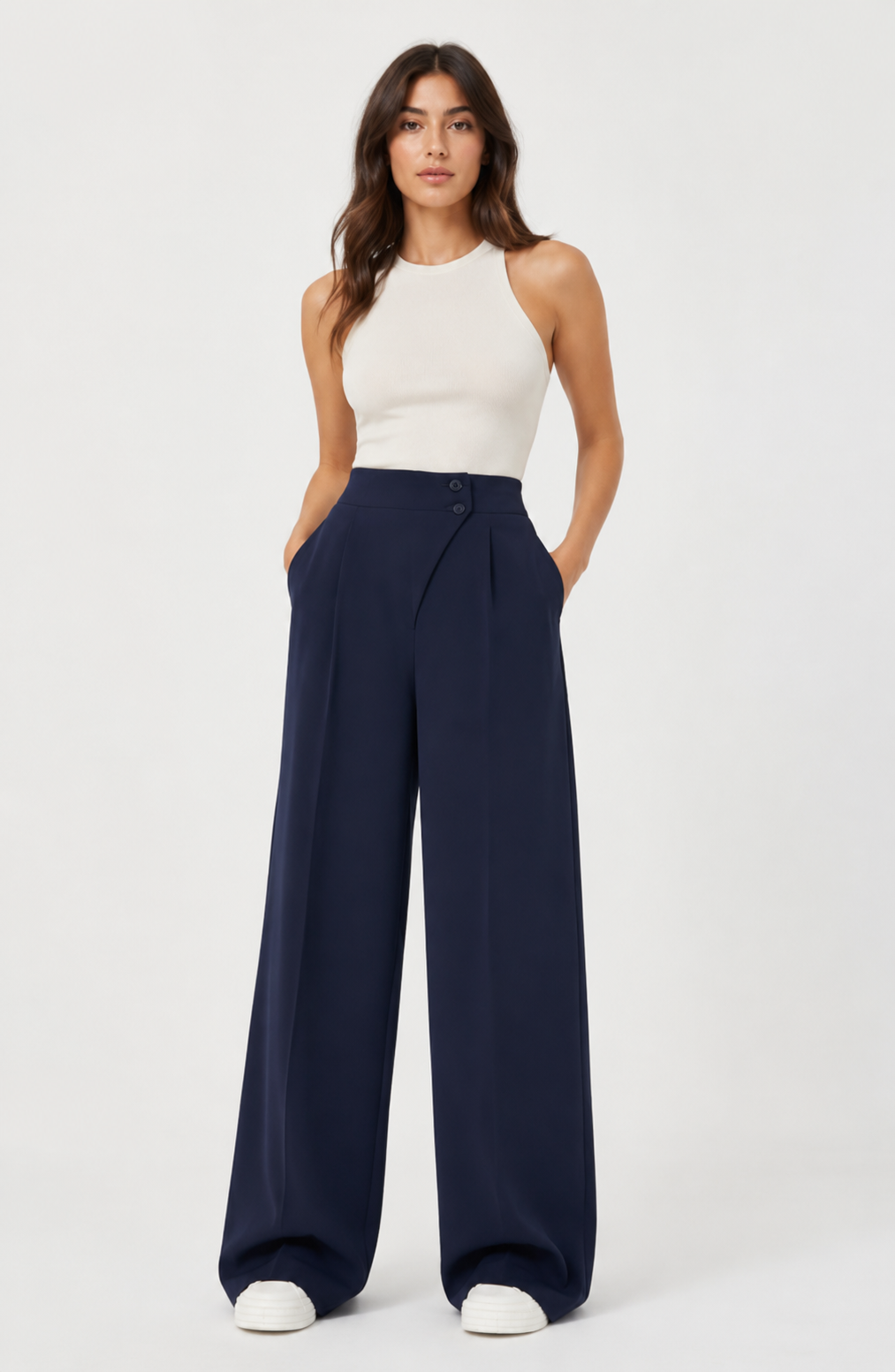 Kyoto Button-Detail Straight-Leg Trousers Jovera Joyce