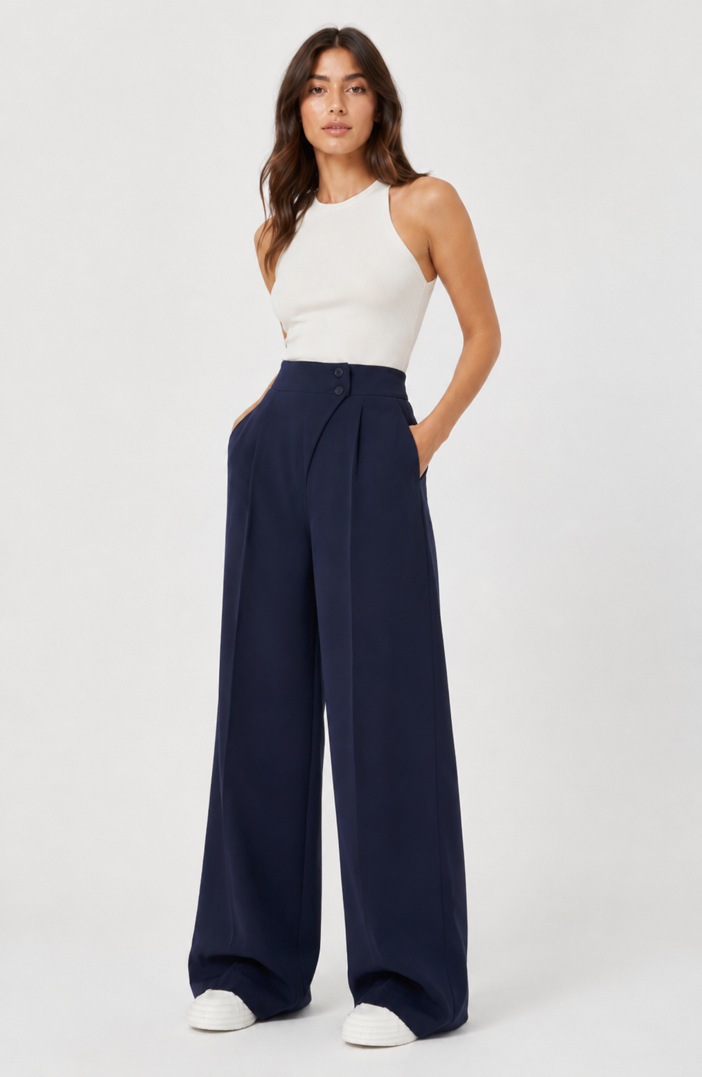 Kyoto Button-Detail Straight-Leg Trousers Jovera Joyce