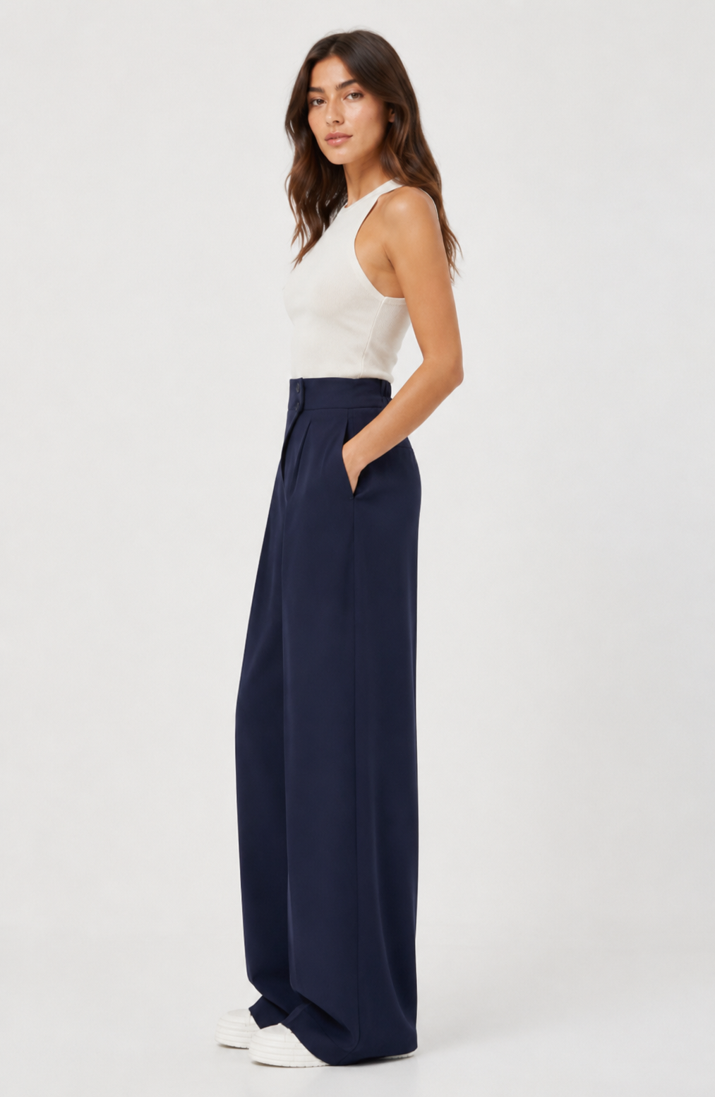 Kyoto Button-Detail Straight-Leg Trousers Jovera Joyce