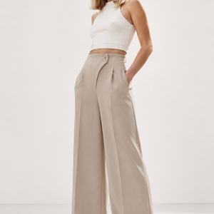 Kyoto Button-Detail Straight-Leg Trousers Jovera Joyce