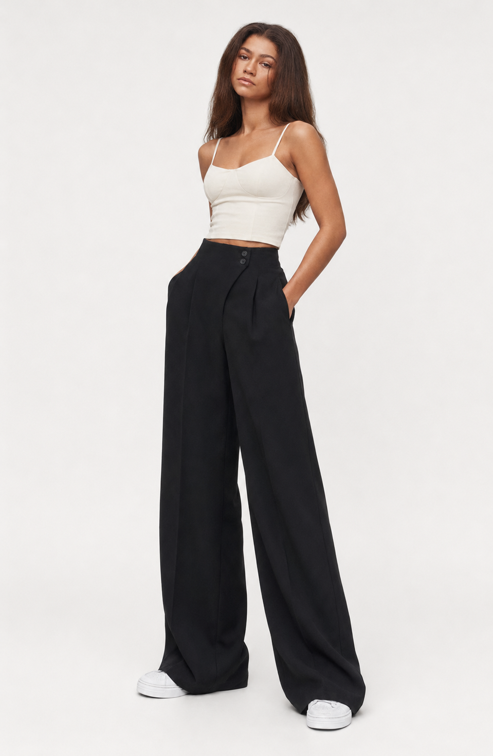 Kyoto Button-Detail Straight-Leg Trousers Jovera Joyce
