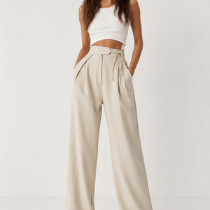 Monaco Wrap-Waist Wide-Leg Trousers Jovera Joyce