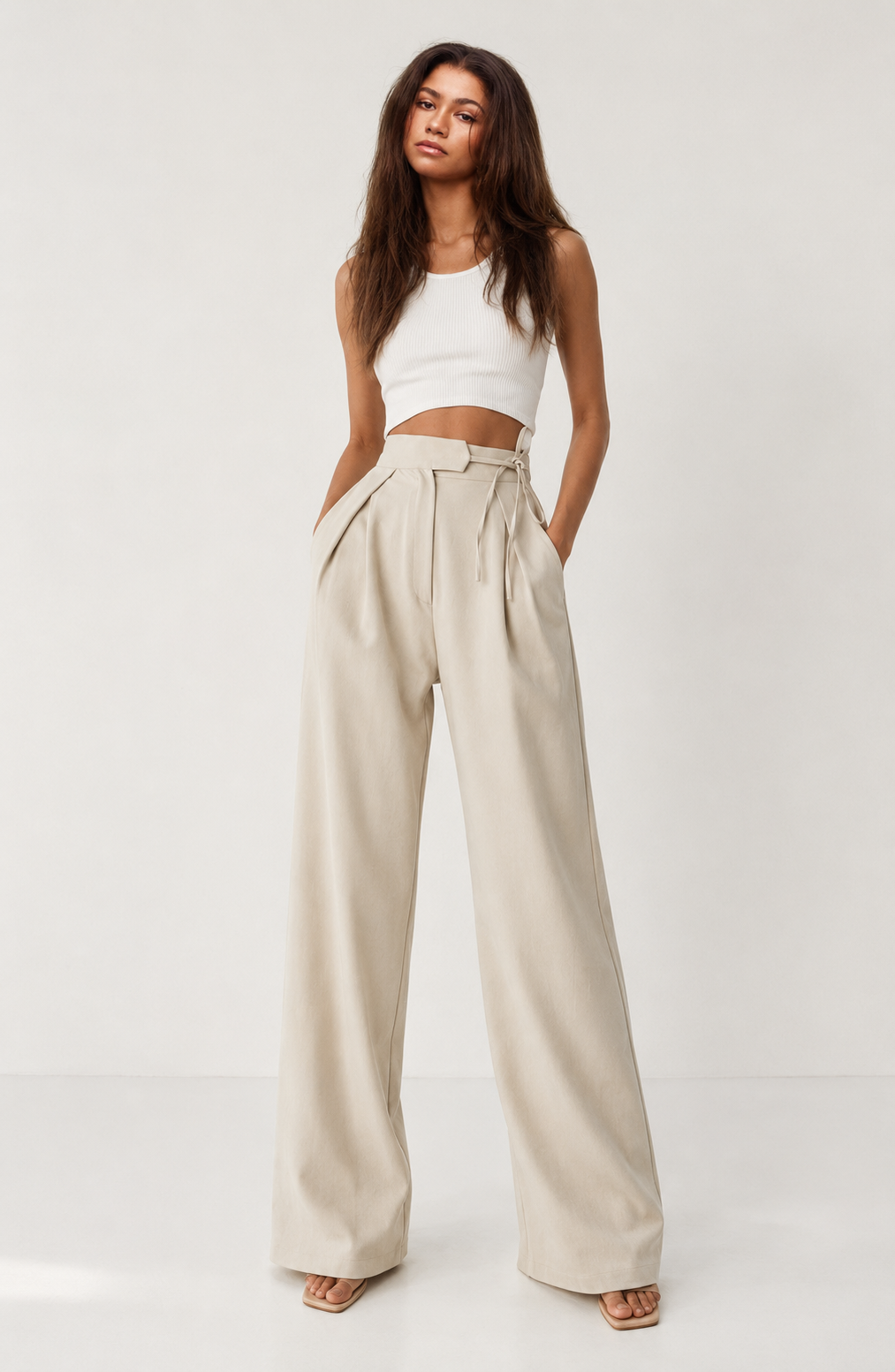 Monaco Wrap-Waist Wide-Leg Trousers Jovera Joyce