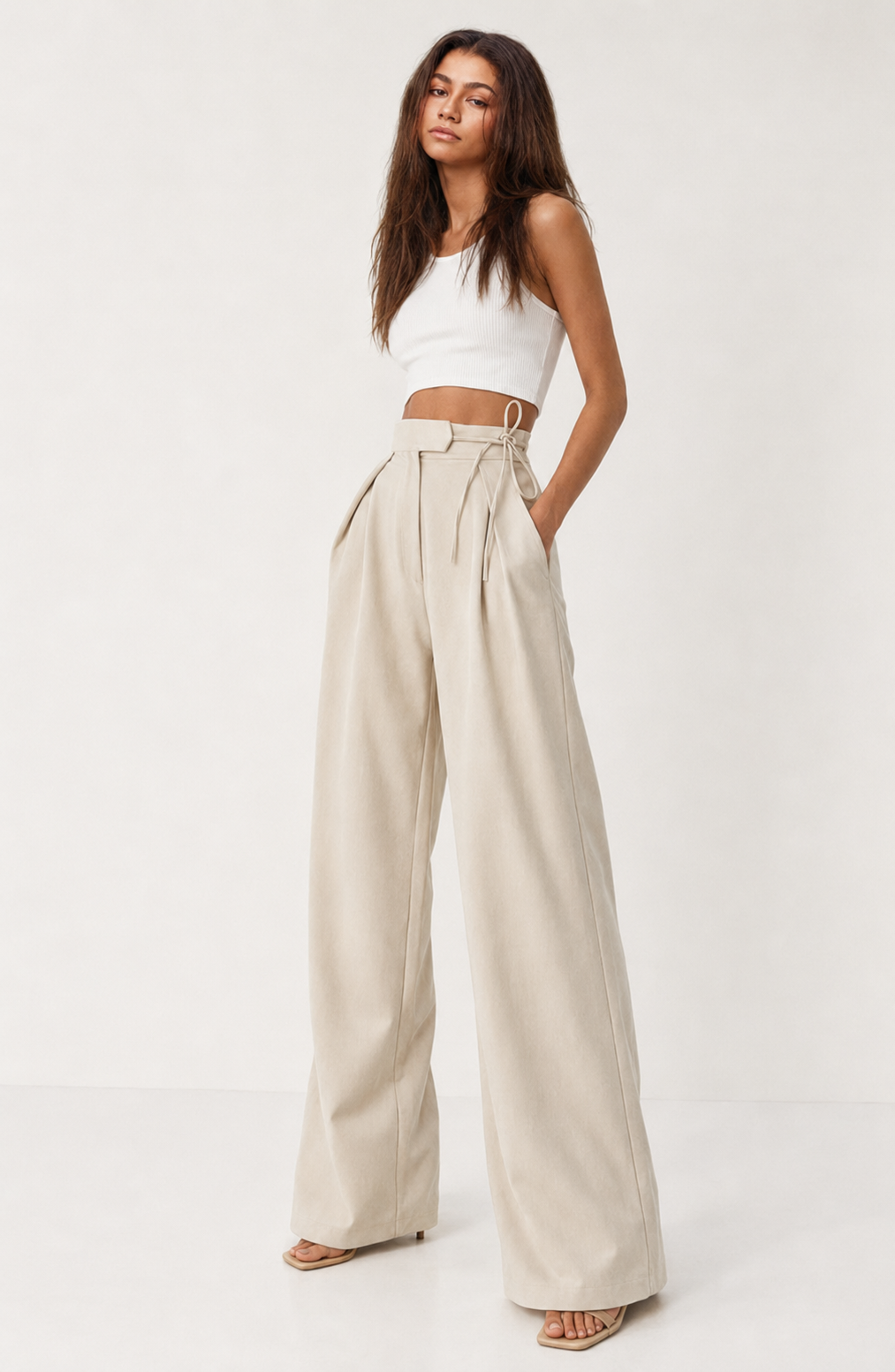 Monaco Wrap-Waist Wide-Leg Trousers Jovera Joyce