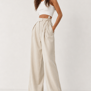Monaco Wrap-Waist Wide-Leg Trousers Jovera Joyce
