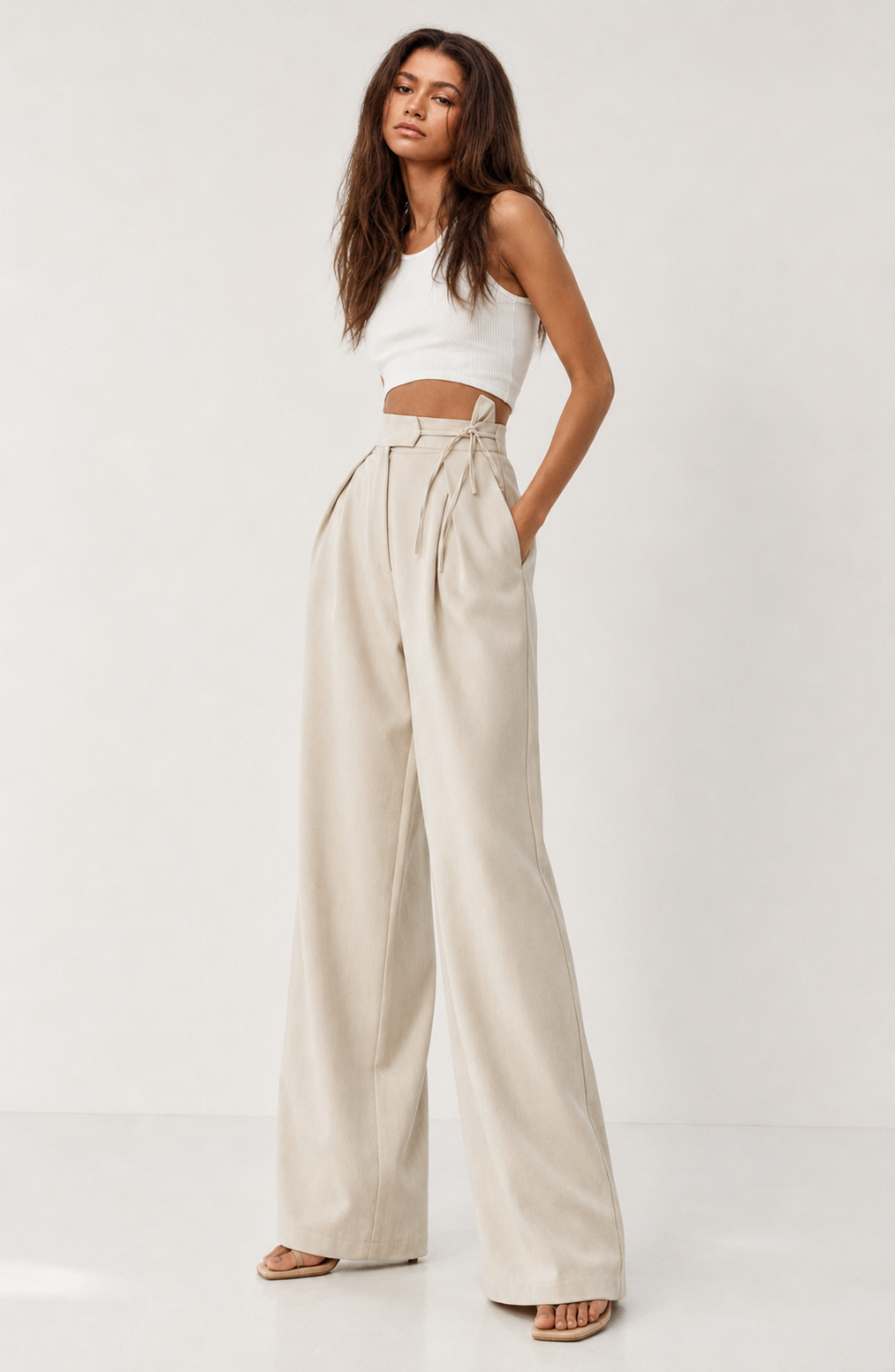Monaco Wrap-Waist Wide-Leg Trousers Jovera Joyce