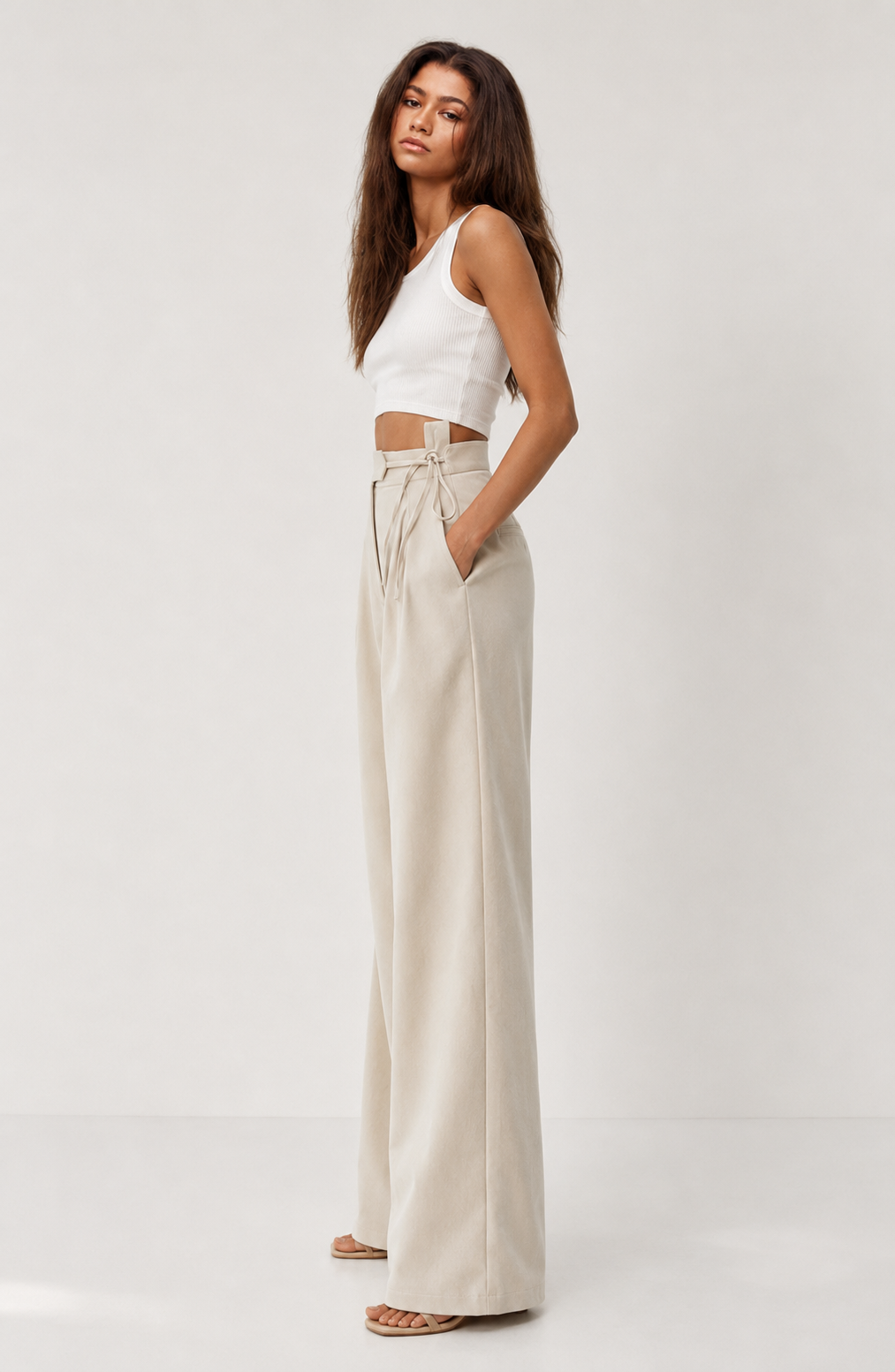 Monaco Wrap-Waist Wide-Leg Trousers Jovera Joyce