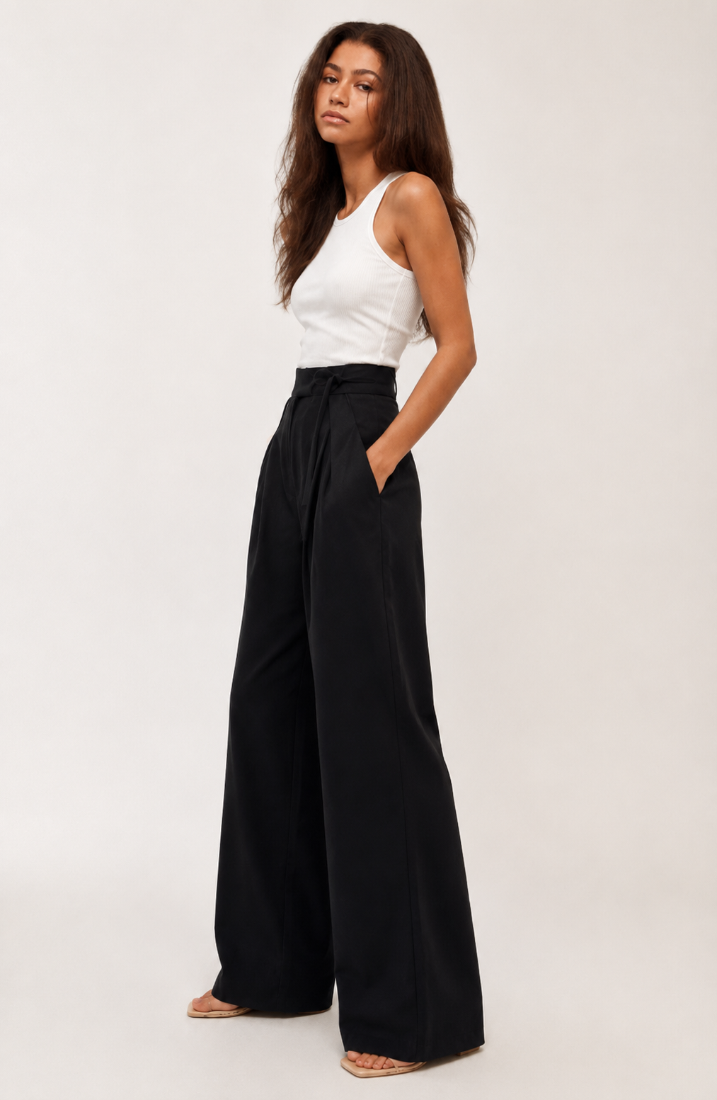 Monaco Wrap-Waist Wide-Leg Trousers Jovera Joyce