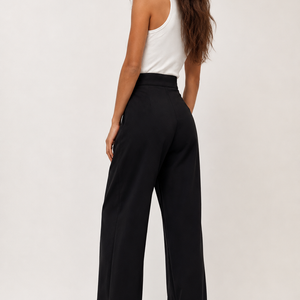 Monaco Wrap-Waist Wide-Leg Trousers Jovera Joyce
