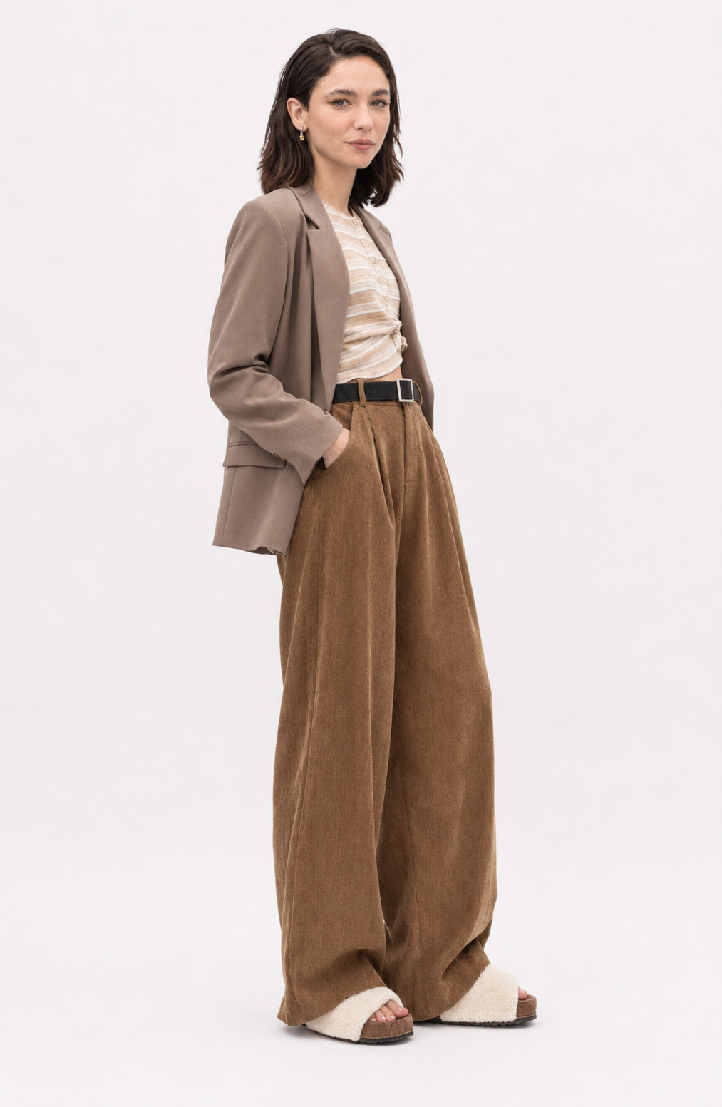 Slimming And Straight Casual High Waist Drooping Wide Leg Pants Jovera Joyce